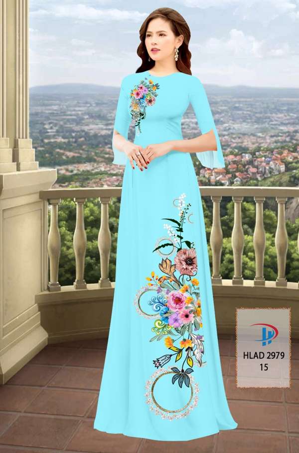 Vải Áo Dài Hoa In 3D AD HLAD2979 24